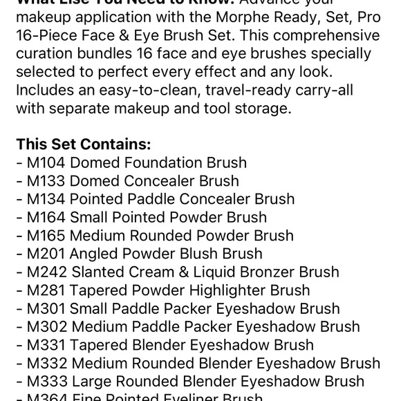 Morphe Ready, Set, Pro 16-Piece Face & Eye Brush Set NEW Sealed SOLD OUT - Picture 3 of 8